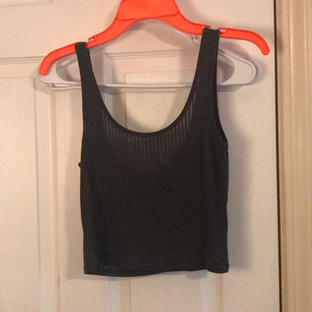 Gray crop top